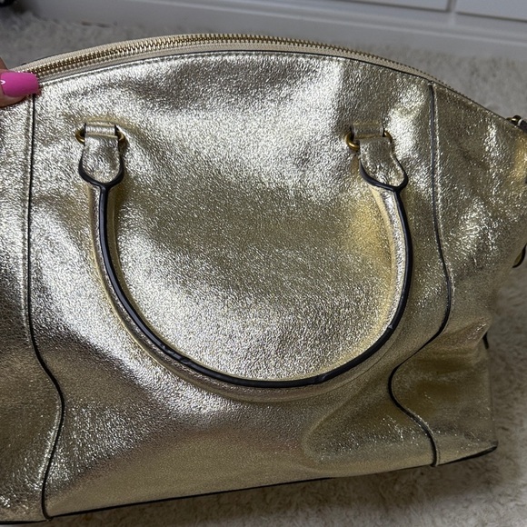 Like New Tory Burch Gold Kira Top Handle Satchel - Picture 4 of 14